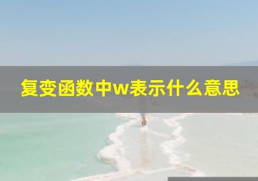 复变函数中w表示什么意思