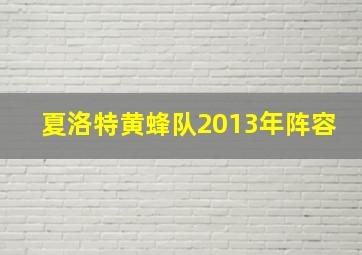 夏洛特黄蜂队2013年阵容