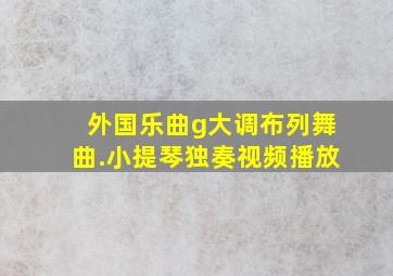 外国乐曲g大调布列舞曲.小提琴独奏视频播放