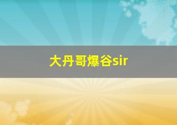 大丹哥爆谷sir