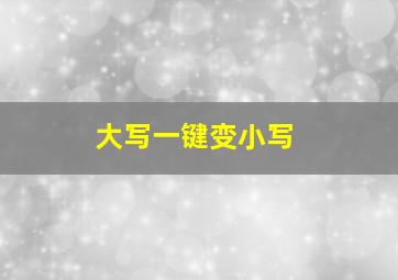 大写一键变小写