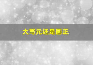 大写元还是圆正