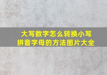 大写数字怎么转换小写拼音字母的方法图片大全