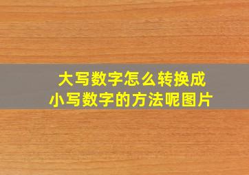 大写数字怎么转换成小写数字的方法呢图片