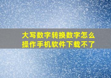 大写数字转换数字怎么操作手机软件下载不了