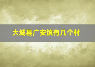 大城县广安镇有几个村