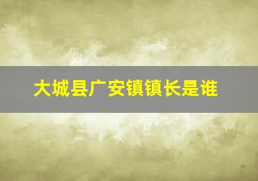 大城县广安镇镇长是谁