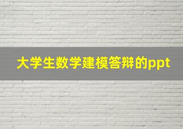 大学生数学建模答辩的ppt