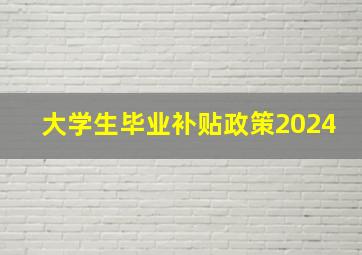 大学生毕业补贴政策2024