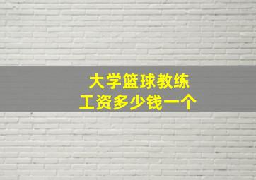 大学篮球教练工资多少钱一个