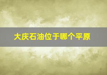 大庆石油位于哪个平原