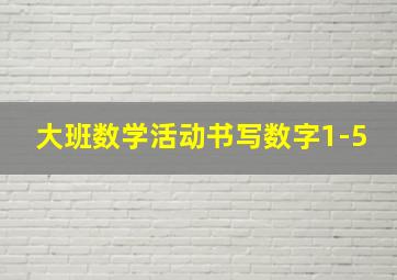 大班数学活动书写数字1-5