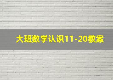 大班数学认识11-20教案