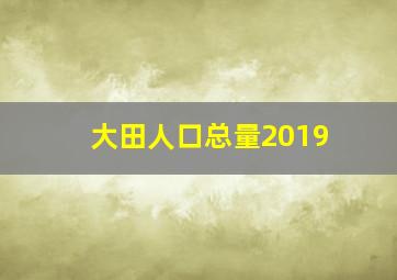 大田人口总量2019