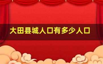 大田县城人口有多少人口