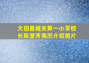 大田县城关第一小学校长陈慧芳简历介绍图片