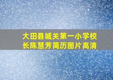 大田县城关第一小学校长陈慧芳简历图片高清