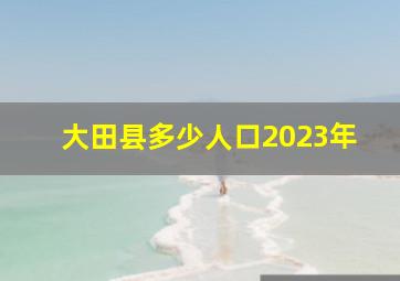 大田县多少人口2023年