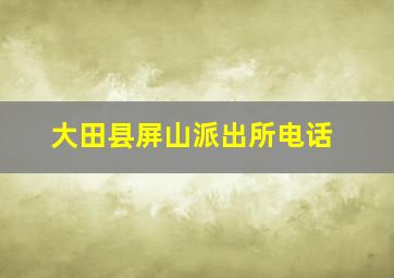 大田县屏山派出所电话