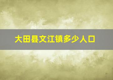 大田县文江镇多少人口