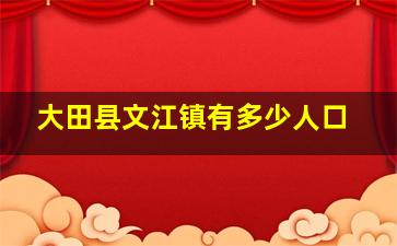 大田县文江镇有多少人口