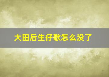 大田后生仔歌怎么没了