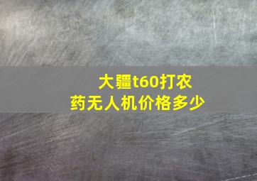 大疆t60打农药无人机价格多少