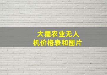 大疆农业无人机价格表和图片