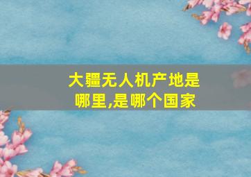 大疆无人机产地是哪里,是哪个国家