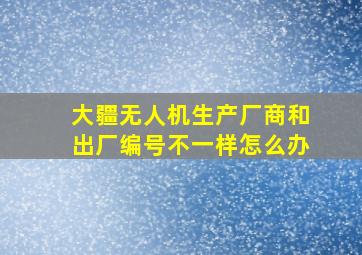 大疆无人机生产厂商和出厂编号不一样怎么办