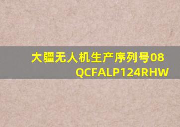 大疆无人机生产序列号08QCFALP124RHW