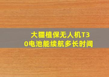 大疆植保无人机T30电池能续航多长时间