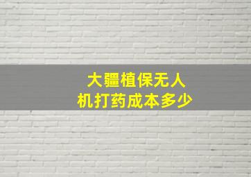 大疆植保无人机打药成本多少