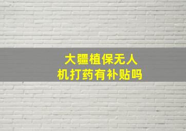 大疆植保无人机打药有补贴吗