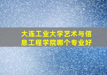 大连工业大学艺术与信息工程学院哪个专业好