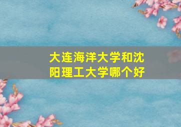 大连海洋大学和沈阳理工大学哪个好