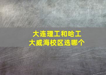 大连理工和哈工大威海校区选哪个