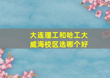 大连理工和哈工大威海校区选哪个好