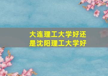 大连理工大学好还是沈阳理工大学好