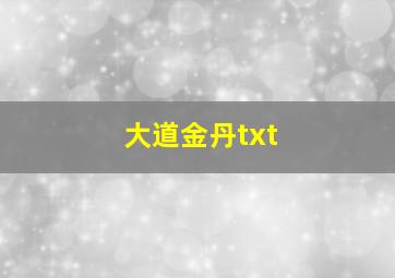 大道金丹txt