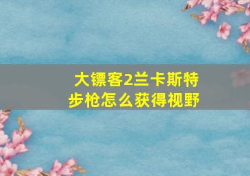 大镖客2兰卡斯特步枪怎么获得视野