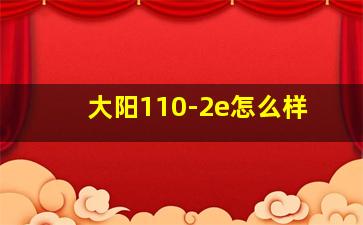 大阳110-2e怎么样