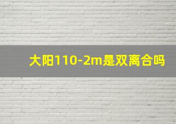 大阳110-2m是双离合吗