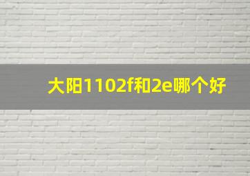 大阳1102f和2e哪个好