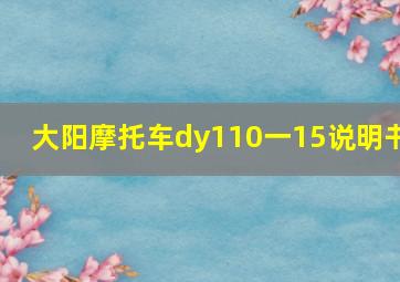 大阳摩托车dy110一15说明书