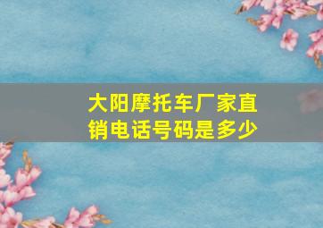 大阳摩托车厂家直销电话号码是多少