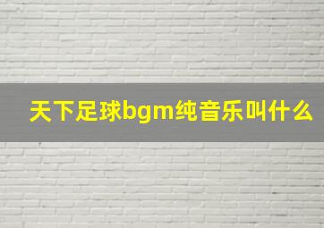 天下足球bgm纯音乐叫什么