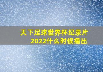 天下足球世界杯纪录片2022什么时候播出