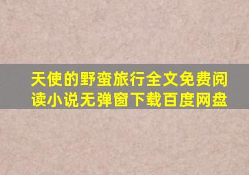 天使的野蛮旅行全文免费阅读小说无弹窗下载百度网盘