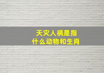 天灾人祸是指什么动物和生肖